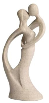 yanwuwa Sandstein Kuss Lovers Paar Statue Abstrakte Kunst Skulpturen Moderne Wohnkultur für Desktop Regal Bücherregal Dekoration