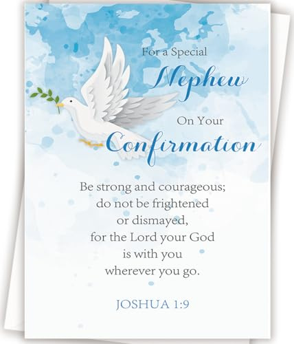 Amorista Communion Cards for Nephew, Confirmation Gifts for Boys