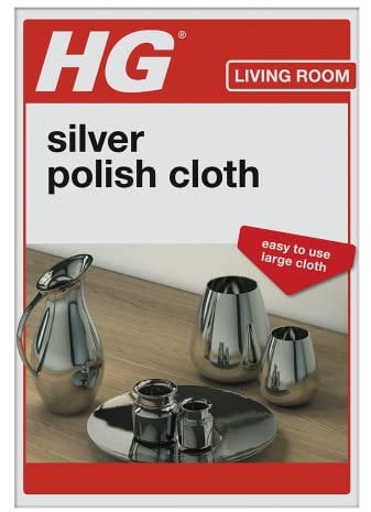 HG Silver Polish Cloth, Specialist Jewellery & Ornament Care Metal Polishing Cloth, Premium Quality Special Impregnated Cleaning Fabric, Gently Cleans & Restores Surface Shine – 30 x 30cm