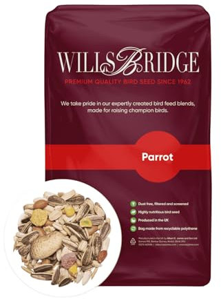 Willsbridge Parrot Food Mix 12.5kg - Premium Parrot Seed Mix - 14 Quality Ingredients - Natural Bird Food - Full of Variety and Nutrition - Dust Free