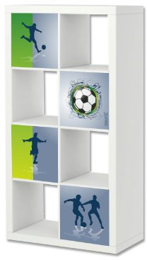STIKKIPIX Fútbol Cascarillo para Muebles | ER04 | Adhesivos adecuados para el Estante EXPEDIT/KALLAX de IKEA (Mueble no Incluido)