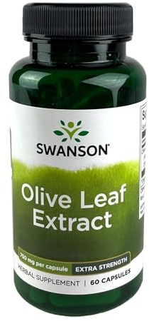 Swanson Olive Leaf Extract - Natural Heart Health & Immune Support - May Also Support Blood Pressure in a Healthy Range* - Non-GMO & Gluten-Free - 60 Capsules