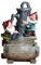 Primrose 28cm Garden Gnome Helpers Pump & Barrel Indoor Outdoor Water Feature with LED Light