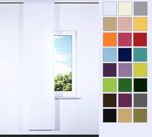 Rollmayer SCHIEBEVORHANG FLACHENVORHANG SCHIEBEPANEL SCHIEBEGARDINE Vorhang RAUMTEILER 60 x 200 cm Kollektion Vivid (Weiß 1, Tunnel)