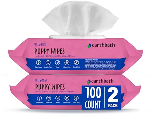 Earthbath 100 Count All Natural Puppy Grooming Wipes (2 Pack)