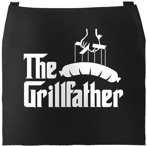 MoonWorks The Grillfather Grillschürze für Männer und Paten am Grill schwarz unisize