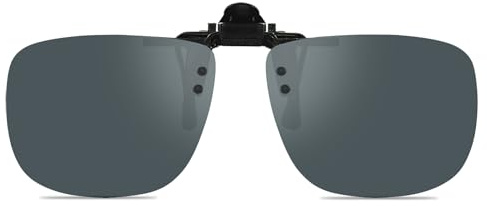 WANGLY Polarized Unisex Clip on Flip up Sunglasses over Prescription Glasses Frames and Readers Suitable for Driving, Grey Lens