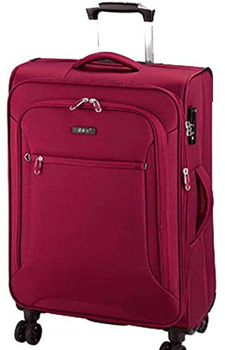 Bowatex Koffer 78 cm groß Leicht Weicher Stoff Rollen Trolley Rot 120 Liter