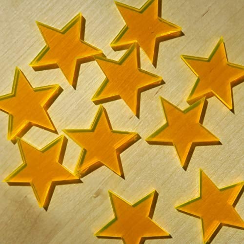 Plexiglas® Streudeko - Stern neonorange - Basteln Deko, Pack mit:10 Stück, Höhe:5cm hoch