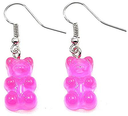 Gummibärchen-Ohrringe, Tukcherry Harz, Bär, Tropfen, bunt, Cartoon, baumelnder Tropfen für Frauen, Harz