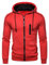 VANVENE Herren Kapuzen-Sweatshirt, einfarbig, Reißverschluss, Fleecejacke, Pullover, Tops, rot, XL