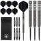 KOTO - Zoom Black Electro 90% Darts 25 G, Schwarz, Darts Set inkl. 3 Barrels, Flights + Shafts & Dartwallet, Fester Ringgrip