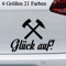 Glück auf! Bergbau Kumpel Aufkleber -6 Größen- Sticker Spruch Ruhrpott Bergleute in 6 Größen und 21 Farben