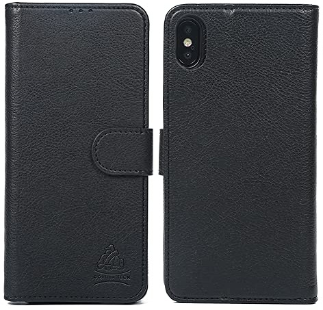 Gorilla Tech 2-in-1 Detachable Wallet Case iPhone Flip Cover Black - Premium Leather 2 in 1 Folio Book Magnetic for the Original Apple iPhones - Magnetic Cover (iPhone 12/12 Pro (6.1))