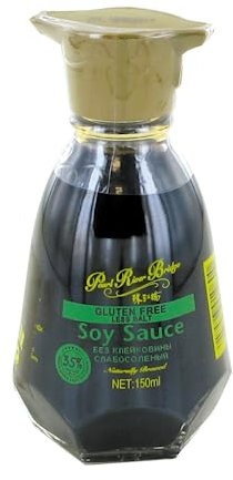 PEARL RIVER BRIDGE Sauce soja claire Sans Gluten et Allégée en Sel 150ML (salée) - Bouteille petit format avec bec verseur (Lot de 2 bouteilles)