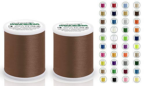 2x Madeira Polyneon 40 | SET | 1.000 m Spule | Doppelpack | Stickgarn | Maschinenstickgarn (1657 Tawny (Braun))