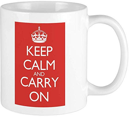 NA Large Mug Double Red Keep Calm And Carry On Mugs Unique Coffee Mug, Coffee Cup