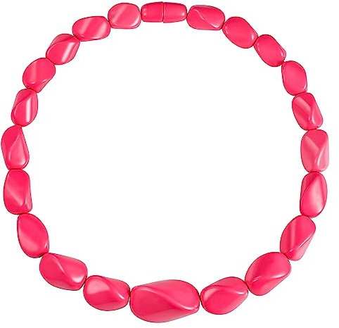 ZAVANA 55 cm Lange Statement-Halskette für Damen, handgefertigte Boho Chunky Halskette für Frauen in Pink, Chunky Kette mit rosa gedrehten Harz Gliedern, ungewöhnliche rosa Bohème-Modeschmuck