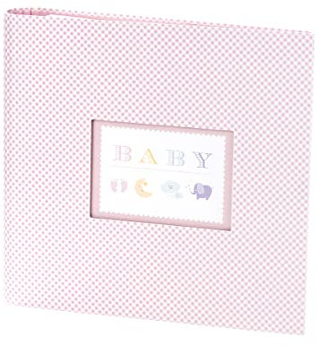 Rössler Papier 13161928008 - Fotoringbuch Baby Girl, mit 2-Ring-Bindung, 50 Seiten, rosa, Geburt und Taufe, 1 Stück