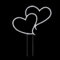 Crystal Double Hearts Cake Topper,Wedding Cake Toppers Birthday Cake Decoration Delicate Sparkling Rhinestones Caketopper for Wedding Valentine Anniversaries Cake Decorations Silver