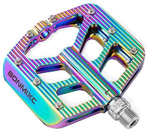 BONMIXC Fahrradpedale MTB Pedale Rutschfeste BMX Pedale Abgedichtetes Lager Mode Flache Rennrad Pedale 9/16 Zoll Oil Slick