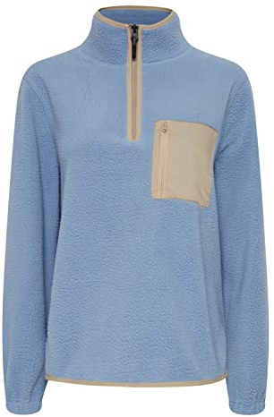 OXMO OXPiala Damen Pullover Teddy-Pullover Troyer