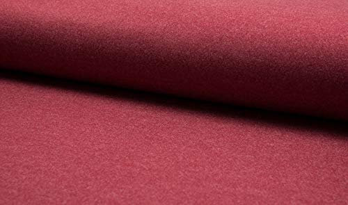 Mantelflausch, Flanell, Velour Strick als Meterware zum Nähen, Bordeaux