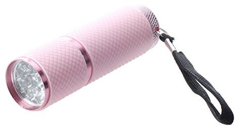 Hnmodter Mini lampe torche 9 LED avec revêtement en caoutchouc rose
