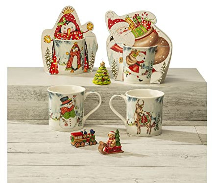 Noel by Lamart Becher Weihnachtsmann Tasse 9 cm Weihnachtsdekoration Weihnachten