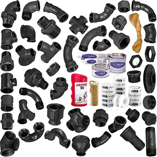 Gewinde Fitting Verschraubung aus Temperguss schwarz - Flansch mit 3/4 Rohr Zoll Innengewinde IG und 4 Bohrungen Nr. 329