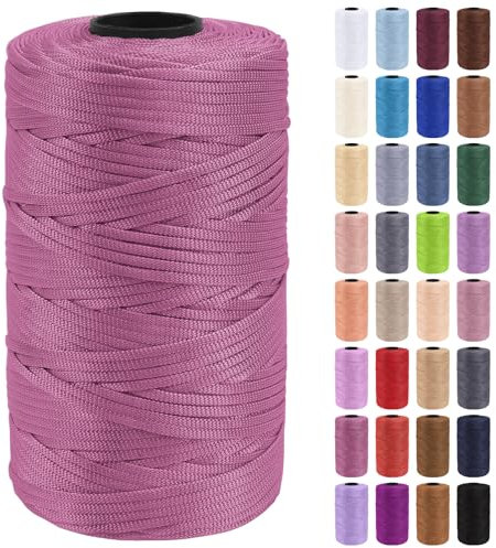 Uiopa Makramee Garn 3mm x 200m Polypropylen Flache Macrame Cord Makramee Band Makramee Schnur Farbig für Häkeln, Stricken, Dekoration, DIY Handwerk