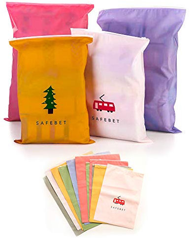 ZOCONE 10 Stück Cartoon Packbeutel, Wasserdicht Tragbare Wahrungstasche Zip-Beutel Reisetasche, Versiegelte Kunststoff-Reißverschlusstasche Hält Kleidung, Unterwäsche, Handtücher, Schuhe Und Kosmetika