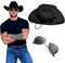 JeVenis Schwarz Westernhut Cowboy Hut Vintage Cosplay Kostüm Maskerade Party Supplies