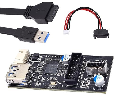 xiwai Dual-Ports USB 3.0 19/20Pin & Typ-E weiblicher Header-Splitter für Typ-E-Kabel oder 19/20Pin PCBA-Adapter-Splitter-Hub 5Gbit/s