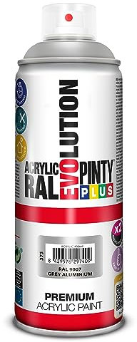 PINTYPLUS Pintura en spray Acrilica Brillo EVOLUTION spray 520cc Grey Aluminium RAL 9007
