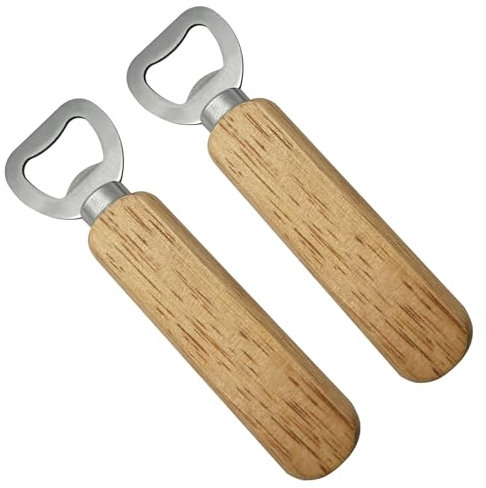 Flaschenöffner, 2 Stück Holzgriff Flaschenöffner, Wein, Bier, Limonade, Glaskappenöffner