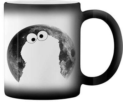 Sesame Street Cookie Monster in Moonlight Night Inspired New Trend Fun Lustig Black Magic Coffee Mug