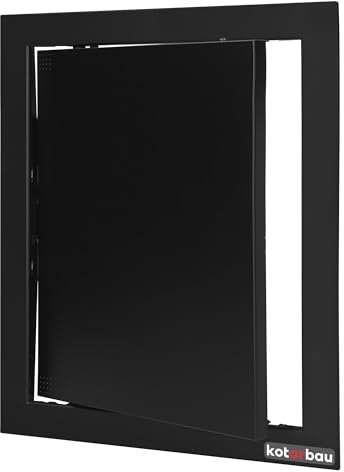 KOTARBAU® Revisionstür 20x25 cm Revisionsklappe Trockenbau Schwarz Kunststoff Wartungsklappe Revisionsdeckel Serviceklappe Revitür Reinigungsklappe