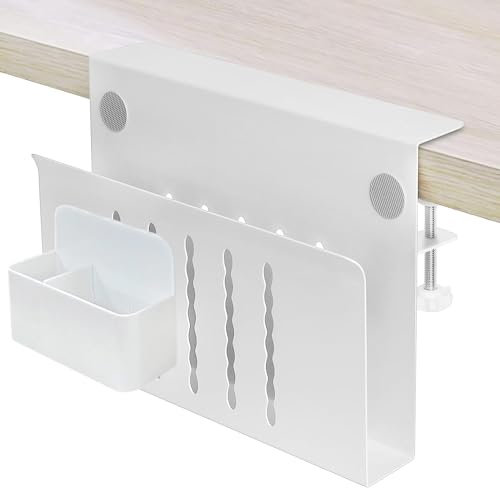 seOSTO Kit de combinaison de panneaux perforés, Multifonctionnel Panneaux Bureau Pegboard, Table & Bureau Rangement Organisateur Panneau, Rangement latéral de bureau pour Le Bureau et la Maison(Blanc)