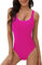JFAN Costumi da Bagno Interi Donna con Scollo U Trikini Costume da Mare Spiaggia Piscina Sexy Costume da Bagno Intero Donna di Moda(Rosa,S)