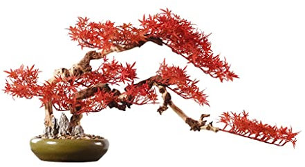 Artificial Bonsai Tree Artificial Bonsai Tree 17 Inches Artificial Plant Japanese Maple Trees Zen Garden Decoration Ornaments for Home Office Desktop Decor Indoor Fake Bonsai Tree