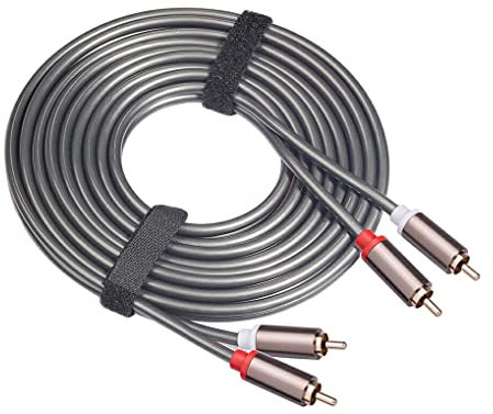 SUIOPPYUW 5MM Für RCA Splitter Professionelle Legierung Stecker Adapter Kopfhörer Splitter Videokamera Schalter Heimbedarf für Fernseher CD, 5m