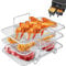 ALLOMN 3 Layer Air Fryer Rack, Stainless Steel Air Fryer 3 Layer Cooking Rack Multi-Layer Detachable Dehydrator Rack Air Fryer Accessories for Double Basket Air Fryer Roasting Oven Microwave