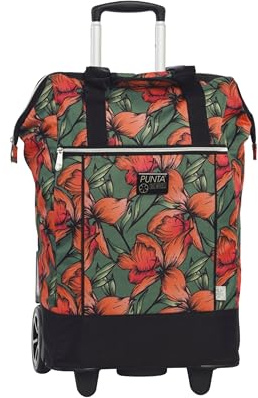 Punta® Einkaufstrolley Big Wheel 40L | großer & Stabiler Einkaufsroller mit XL-Rädern | leise & leichtgängig | Einkaufstrolley modern & vielseitig für Einkauf & Transport – olivgrün/orange