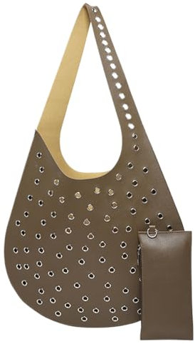 Damen Ledertasche,Y2K Sling Bag | Nieten-Umhängetasche für Damen - Hohle Umhängetasche, modische Umhängetasche für Pendeln, Alltag, Reisen