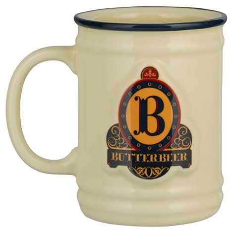 Harry Potter Butterbierbecher, offiziell lizenziertes Zauberwelt-Sammlerstück, 350ml Keramiktasse für Kaffee, Tee und mehr, drei Besenstiele inspiriertes Geschenk für Popkultur-Fans