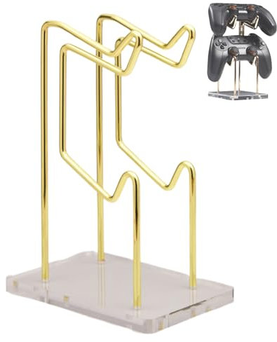 Supporto Universale 2 Livelli per Controller e Cuffie, Supporto per Accessori per Gamepad, Organizer Da Scrivania Gaming Compatibile Con Ps5, Ps4, Xbox (Acrilico Metallico)