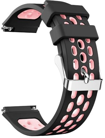 ILAZI Cinturino per cinturini in silicone da 22 mm per Huawei Watch GT 2e GT2e Smart Watch Band(Black Pink)