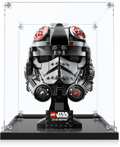 ICUANUTY Acryl Vitrine für Lego at-at Pilot Helm (75429), Staubgeschützte Aufbewahrung und Organisation Vitrine für Lego Vitrine, 20X20X25 cm (Nur Display Case)