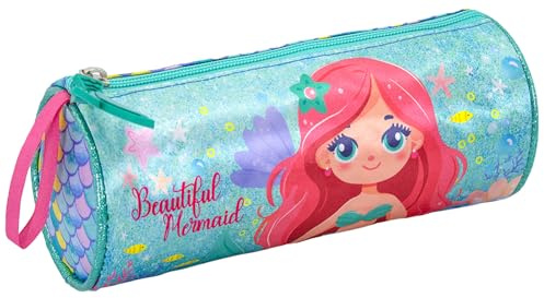 Federmäppchen & Schlampermäppchen – Die Meerjungfrau Rollenmäppchen – 21x8 cm – Für Schule (Klasse 1–6) – Reißverschluss – Geschenk für Mädchen – Julian Ross